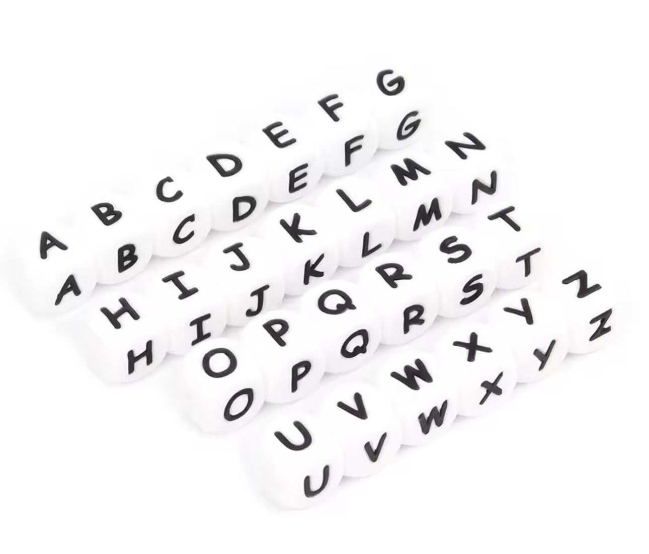 Mix 50 lettres silicone 12 mm