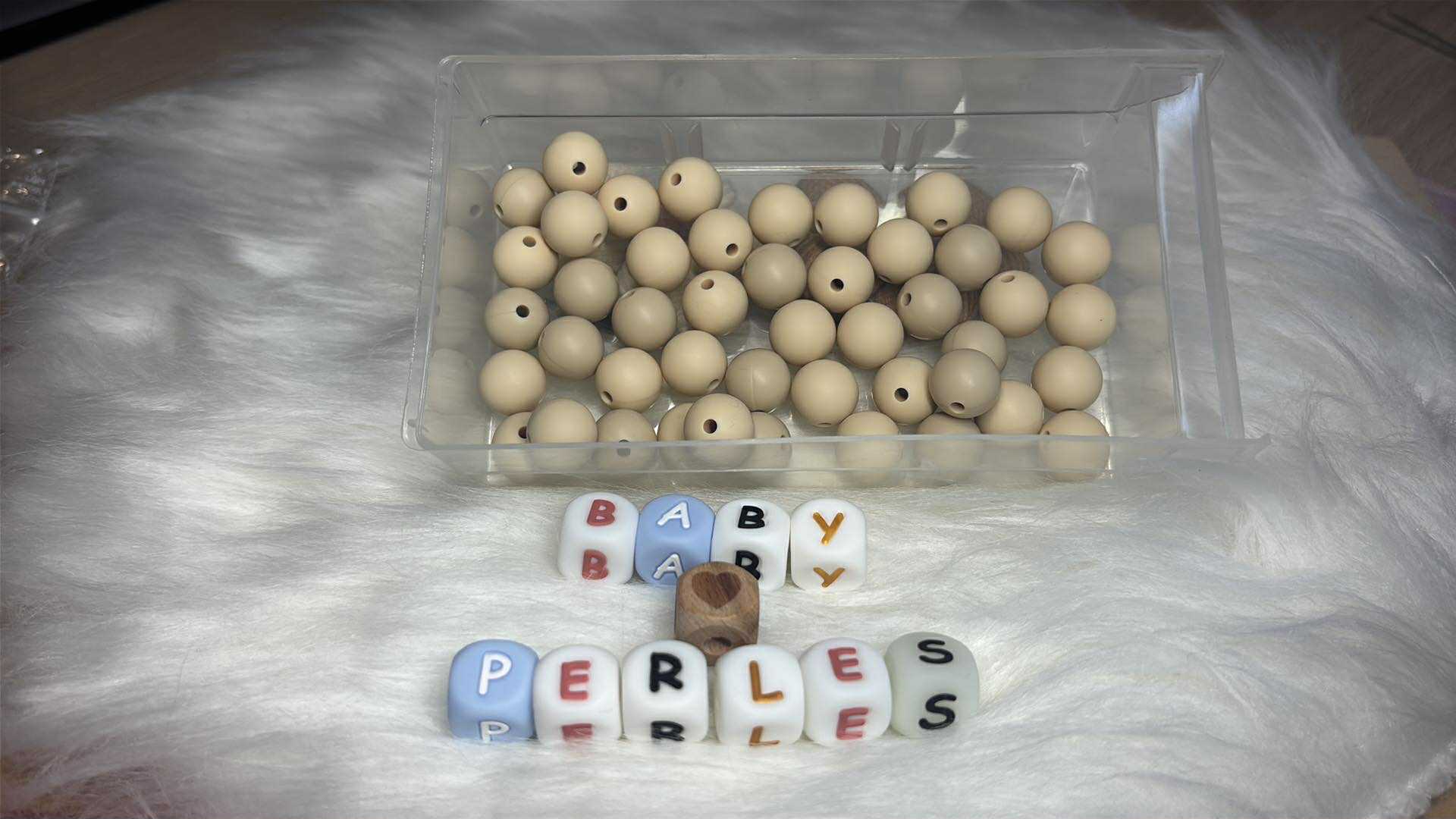 Perle ronde 12 mm beige