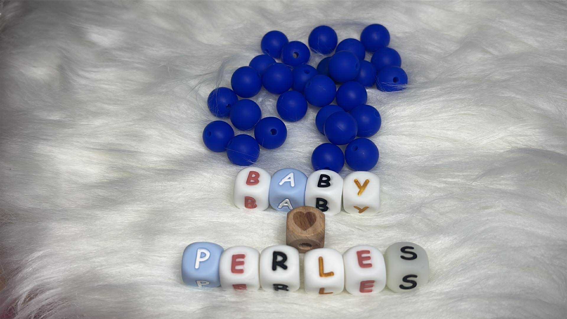 Perle ronde 12 mm bleu médium