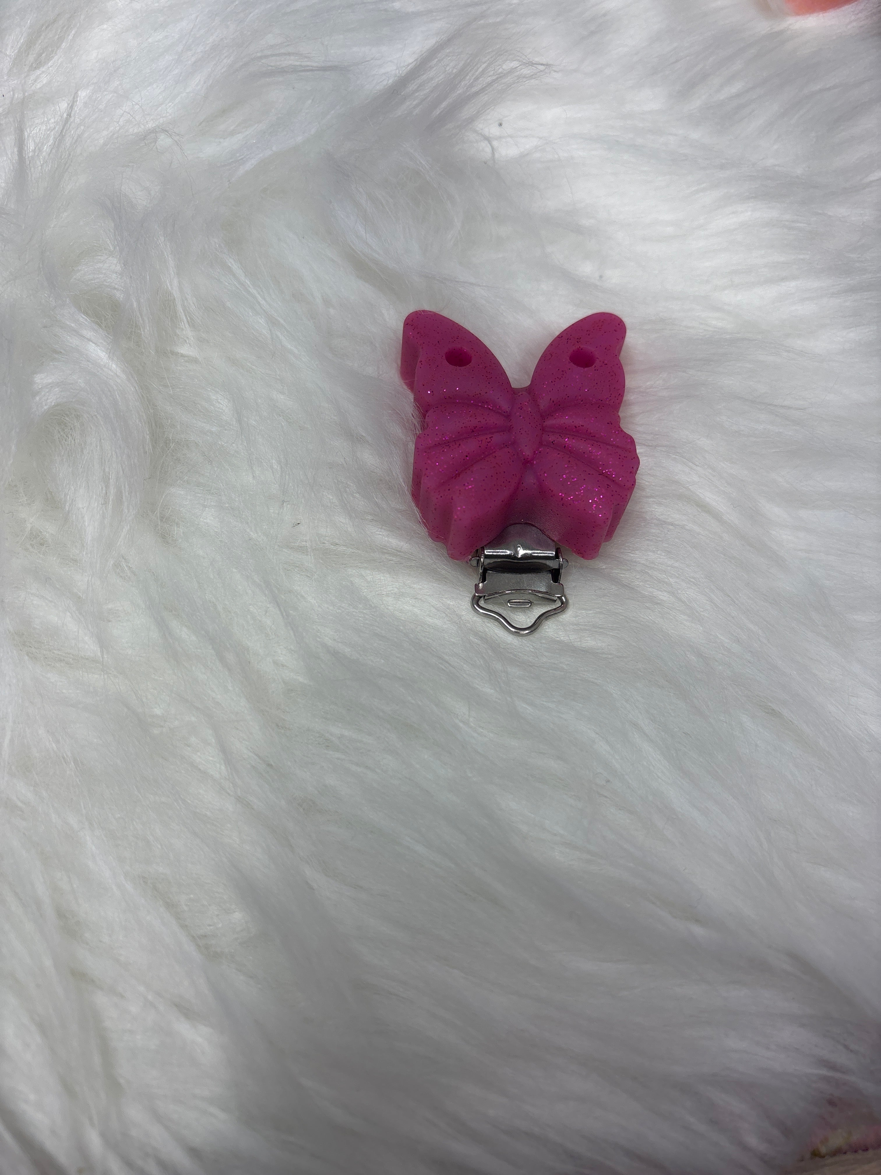 Clip papillon Fuschia