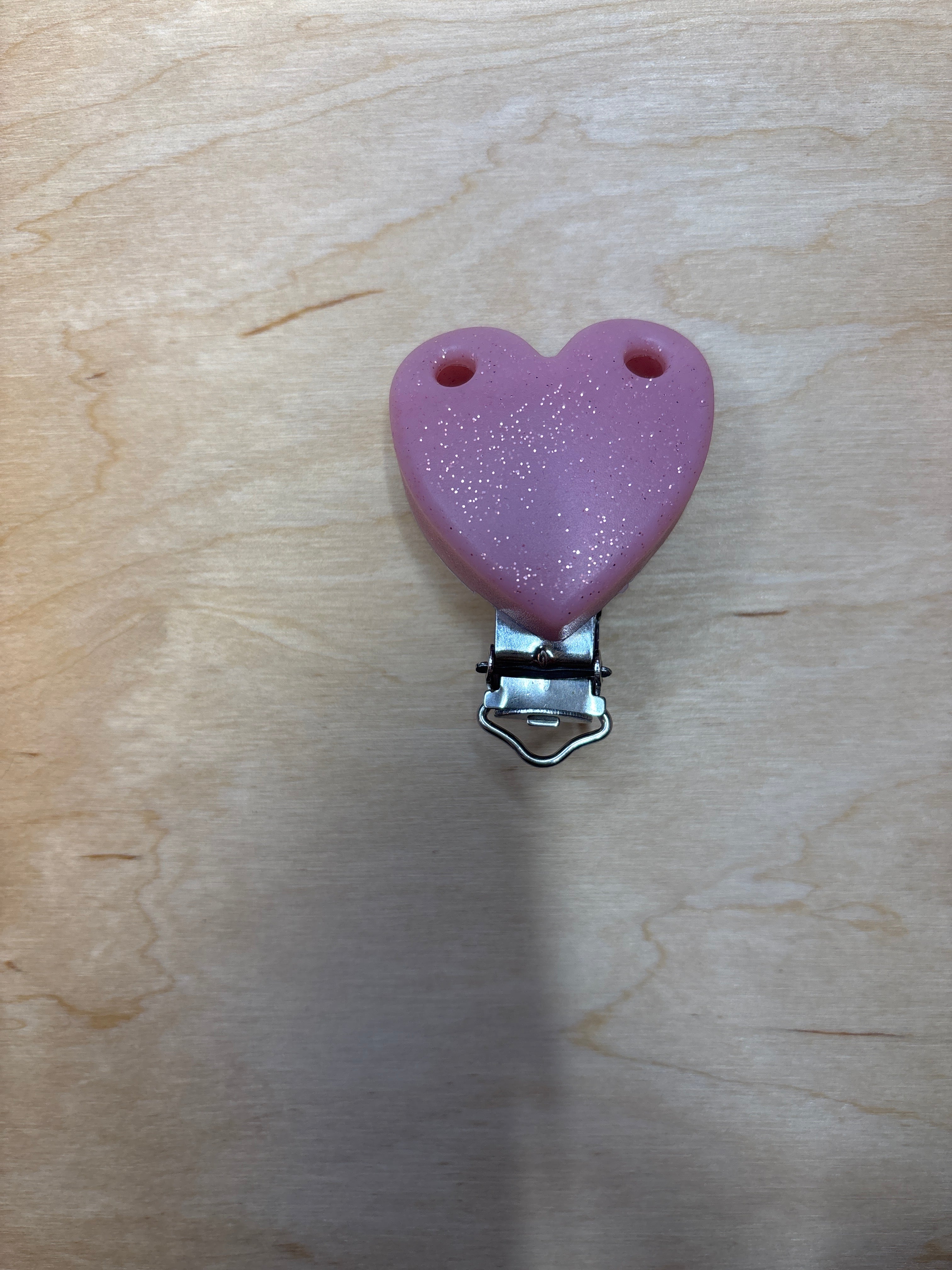 Clip cœur Blush pailletée