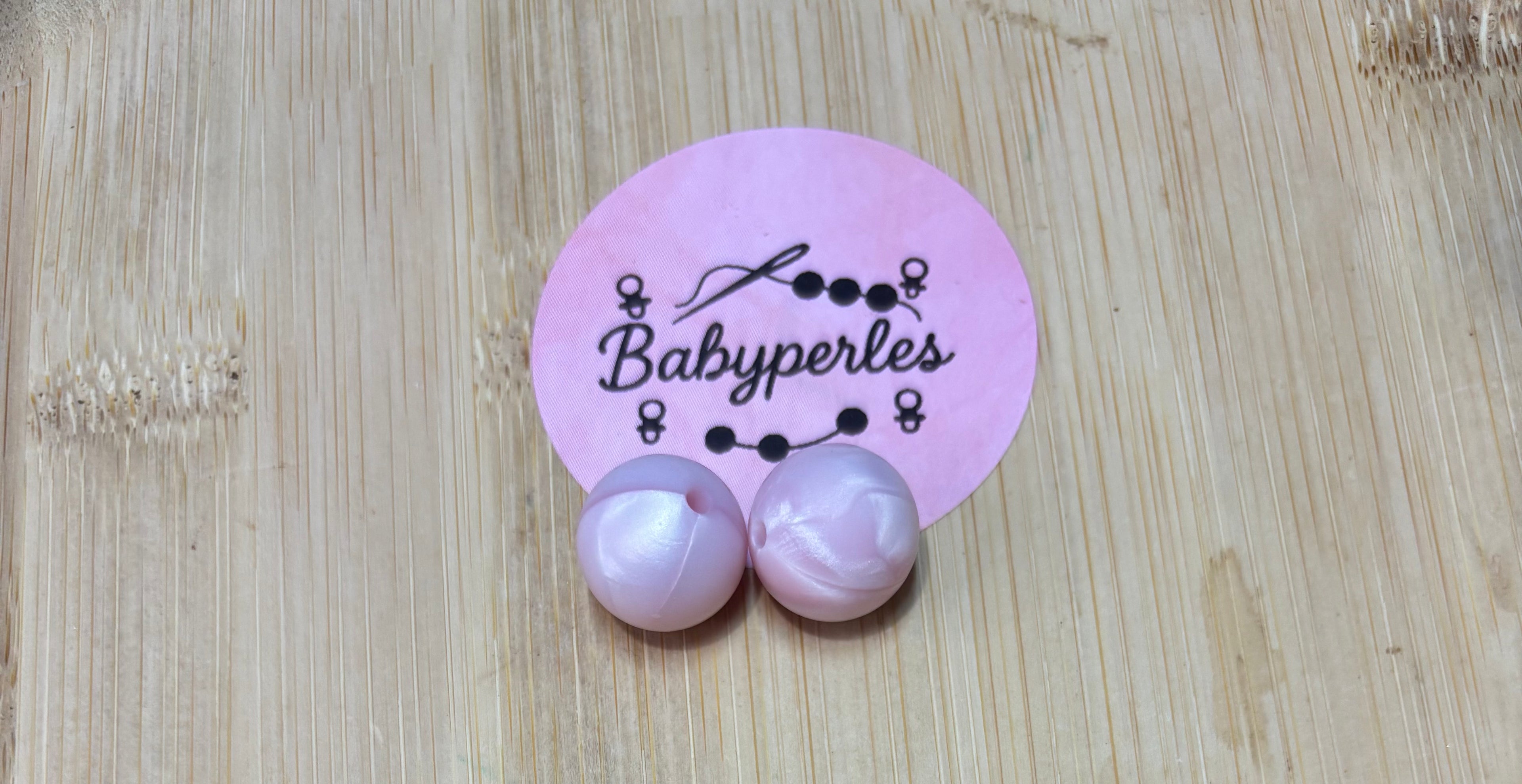 Perle rose nacré 15mm