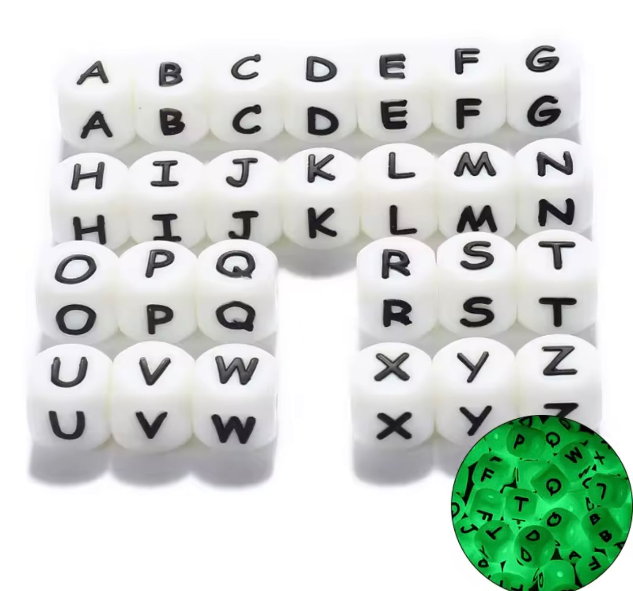 Mix 50 lettres fluorescent