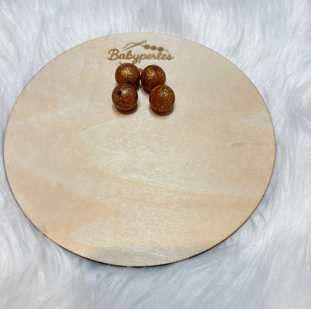 Perles cuivre pailleté 15 mm