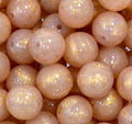 Perles rondes 15 mm champagne  pailleté