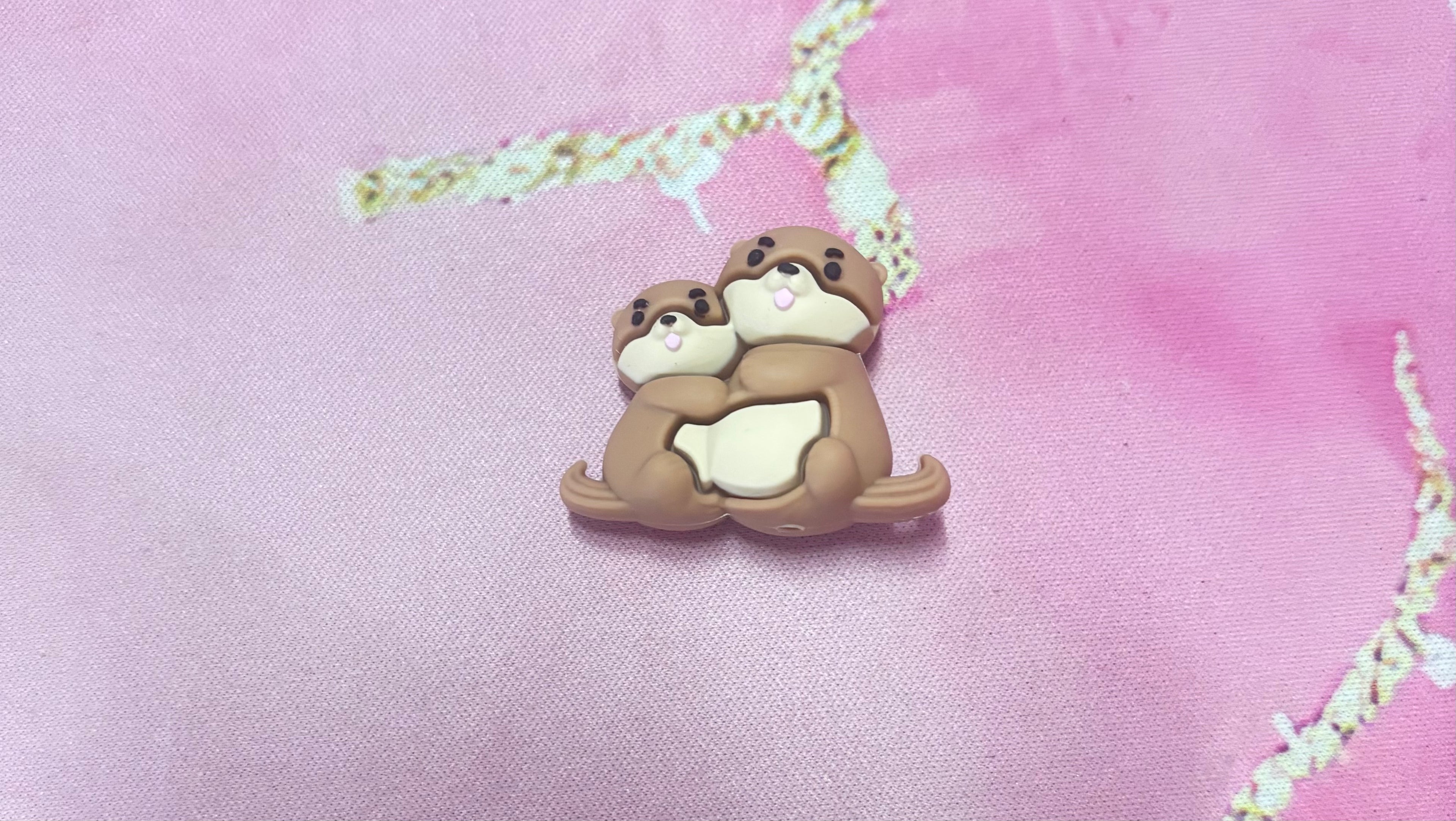 Loutre maman et bébé en 3D