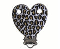 Clip cœur léopard marron