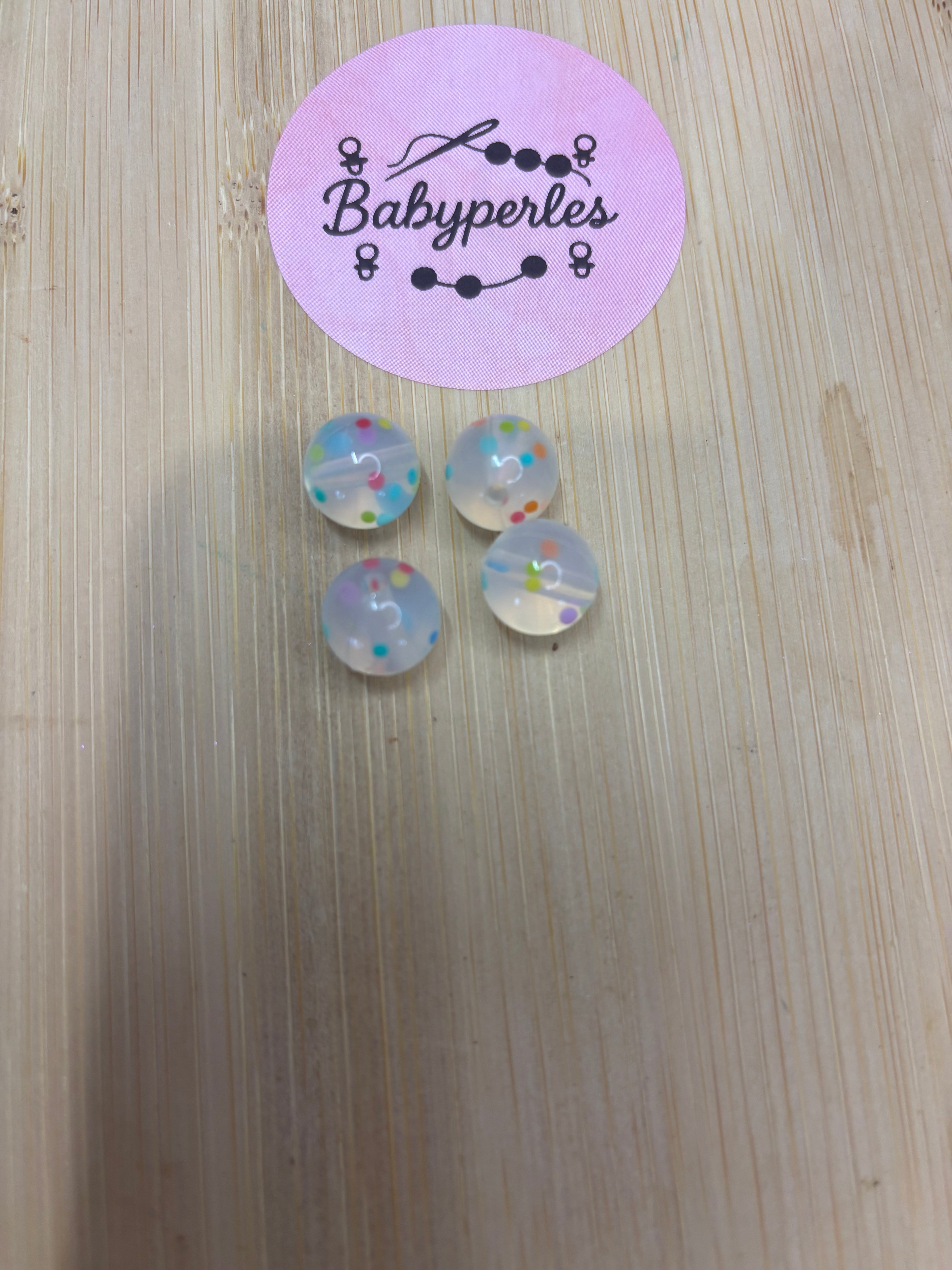 Perles 12 mm à pois