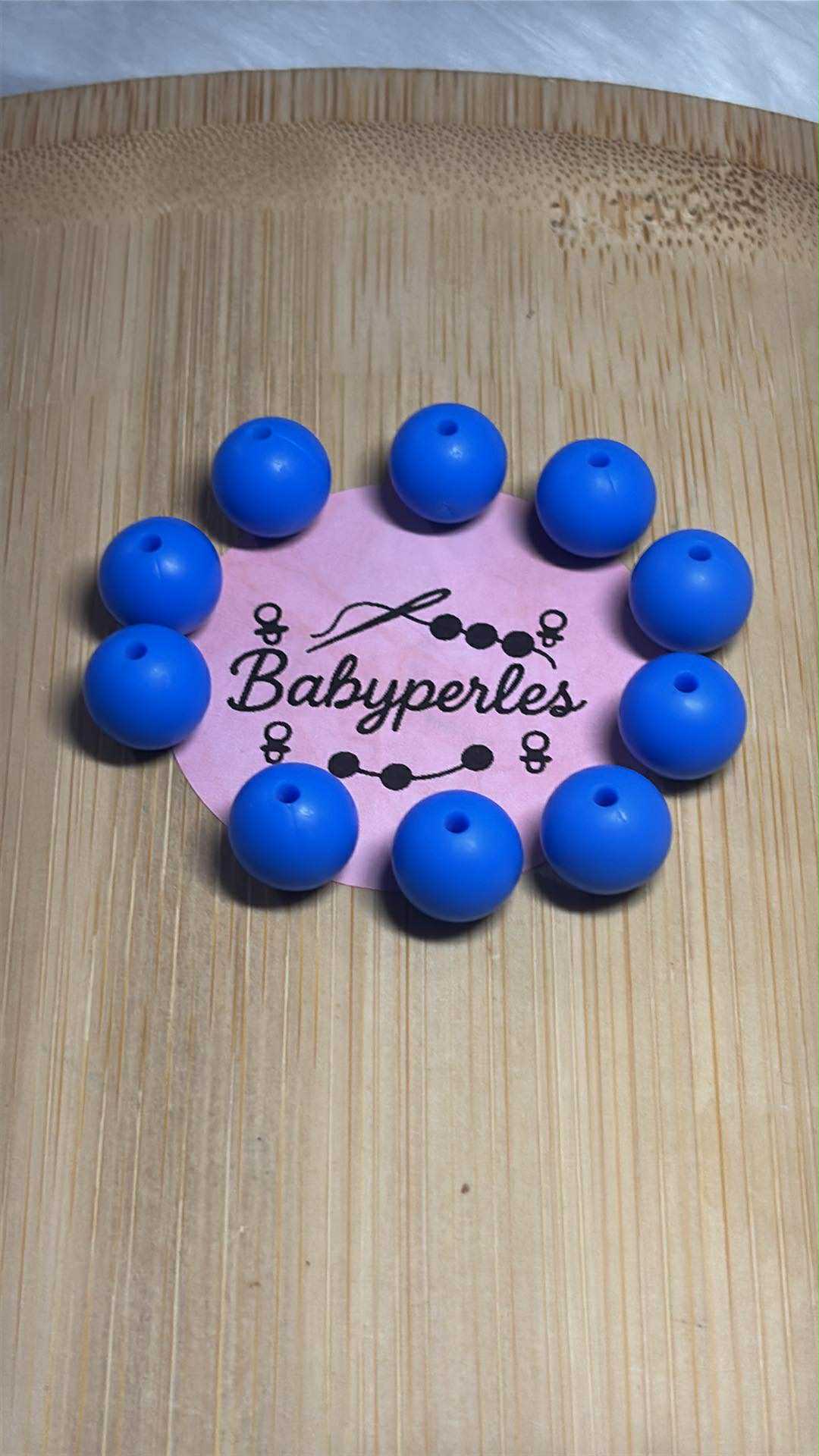 Perle 12 mm bleu médium