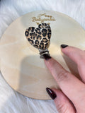 Clips cœur et rond léopard