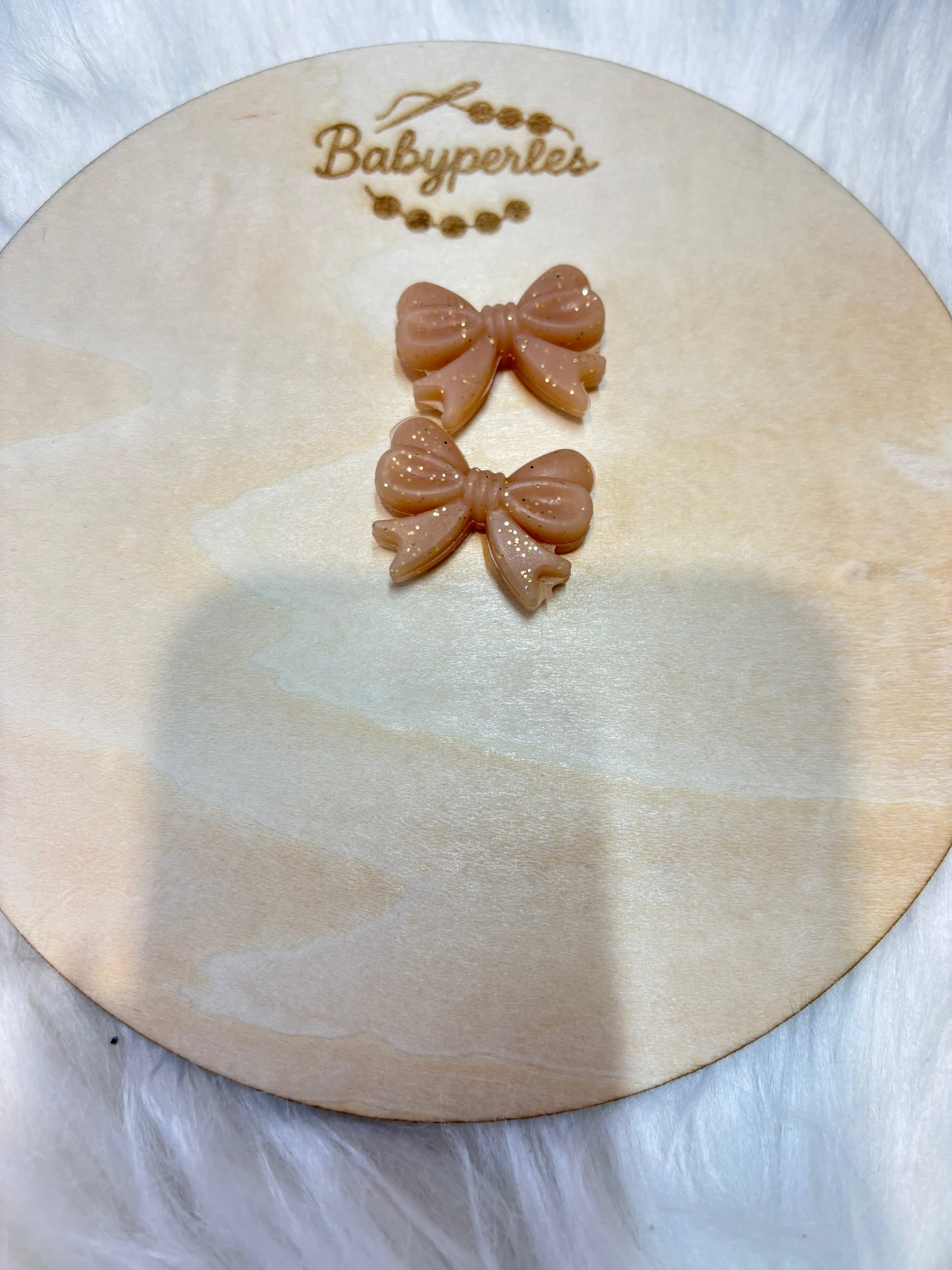 Noeud papillon marron pailletée