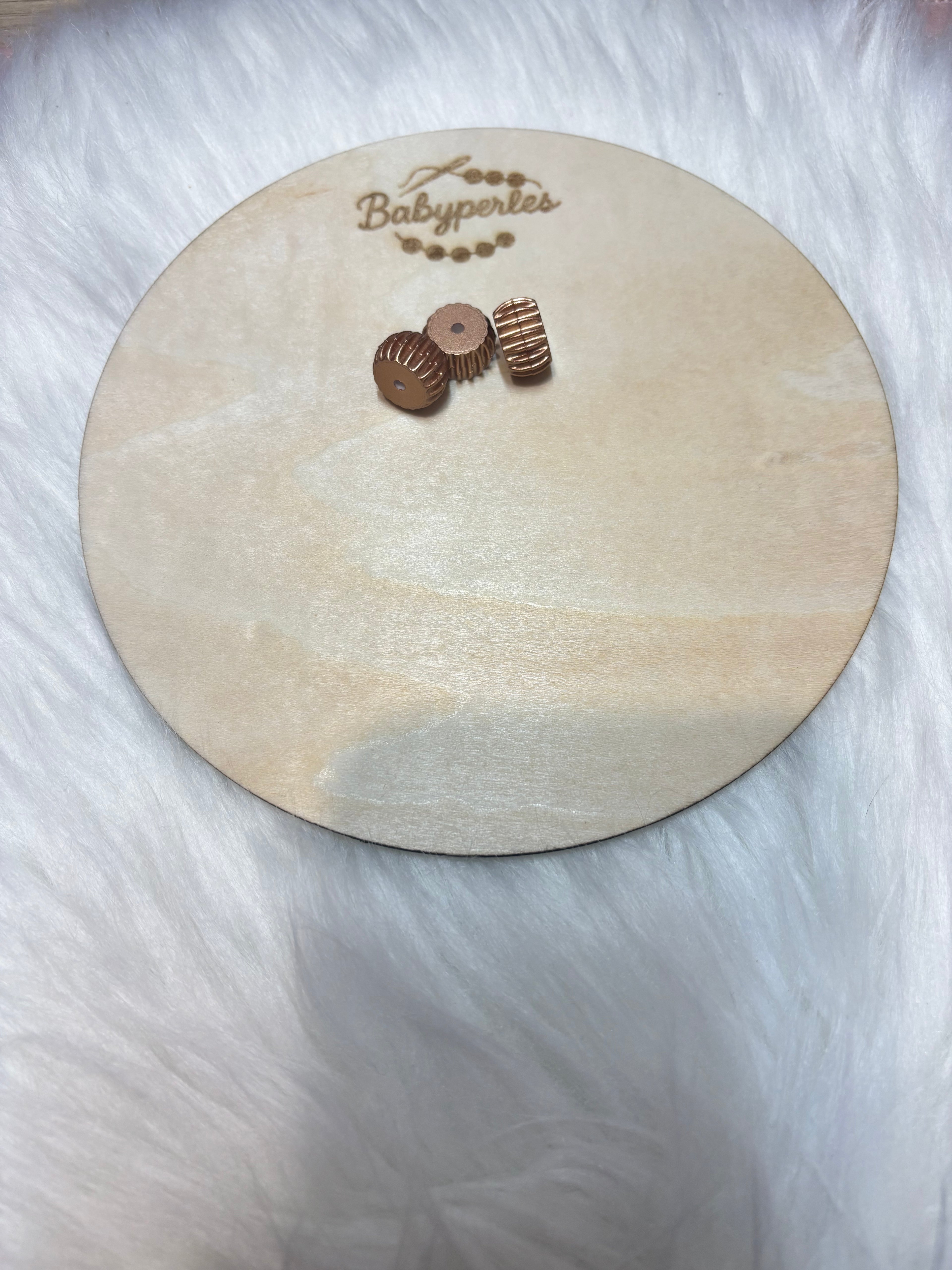 Perle ronde cupcake 14 mm doré