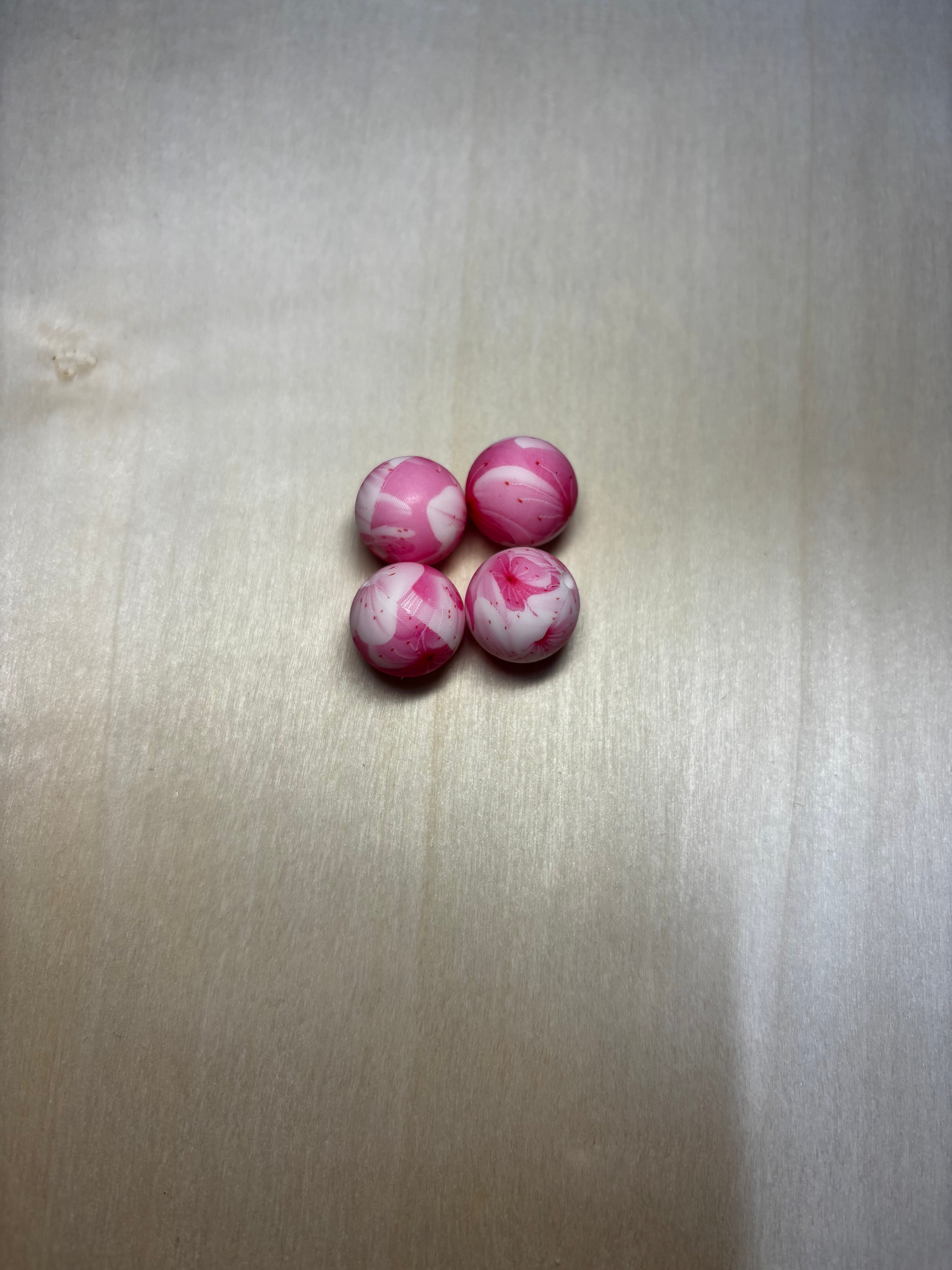 Perle thème orchidée 15 mm